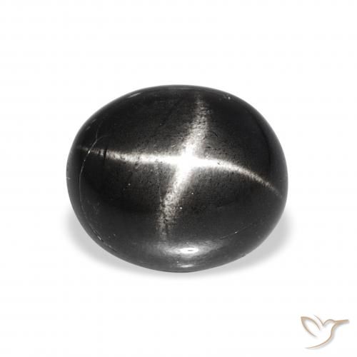 5.74ct Schwarz Sterndiopsid, Oval, Lichtundurchlässig