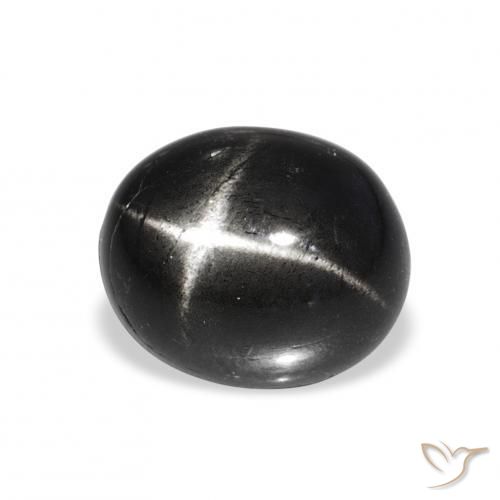 9,17 ctw natürlicher Schwarz Sterndiopsid, Oval, Lichtundurchlässig