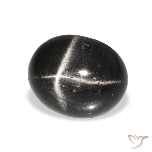 9,17 ctw natürlicher Schwarz Sterndiopsid, Oval, Lichtundurchlässig