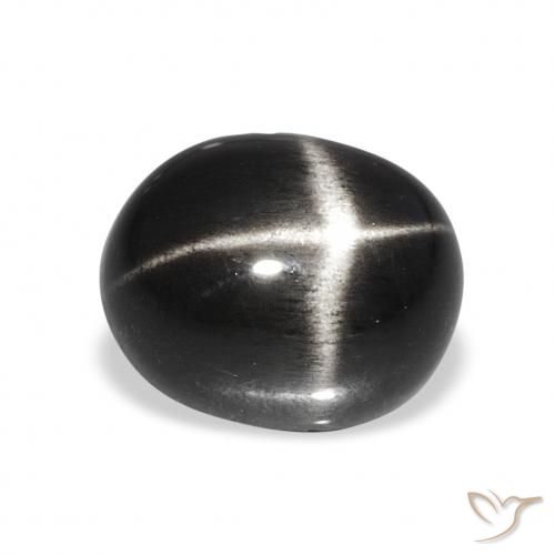 6.78ct Schwarz Sterndiopsid, Oval, Lichtundurchlässig