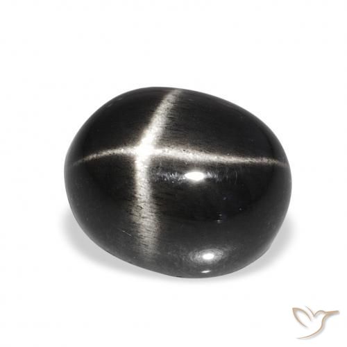 9,17 ctw natürlicher Schwarz Sterndiopsid, Oval, Lichtundurchlässig