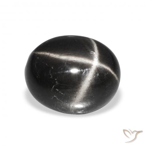 6.35ct Schwarz Sterndiopsid, Oval, Lichtundurchlässig