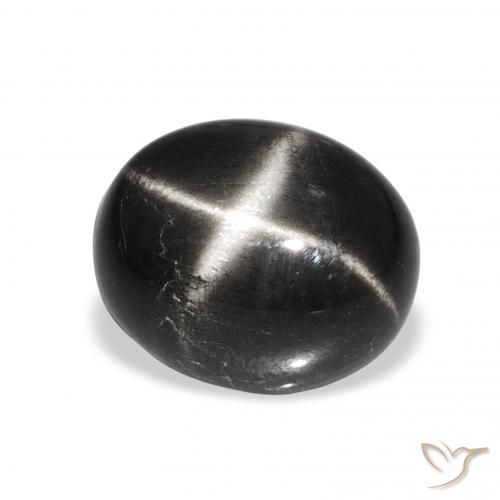 9,17 ctw natürlicher Schwarz Sterndiopsid, Oval, Lichtundurchlässig