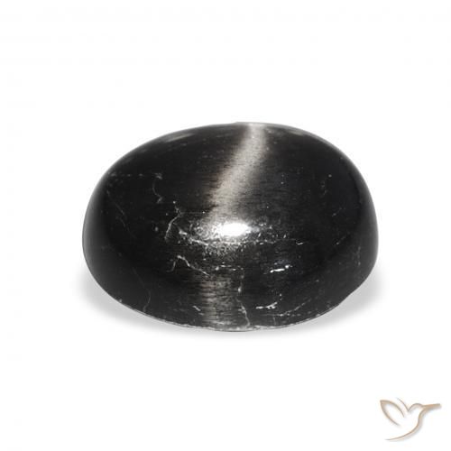 9,17 ctw natürlicher Schwarz Sterndiopsid, Oval, Lichtundurchlässig