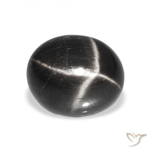 6.58ct Schwarz Sterndiopsid, Oval, Lichtundurchlässig