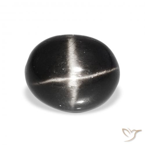 6.92ct Schwarz Sterndiopsid, Oval, Lichtundurchlässig