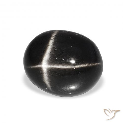 9,17 ctw natürlicher Schwarz Sterndiopsid, Oval, Lichtundurchlässig
