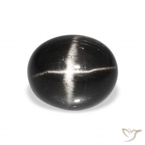 6.98ct Schwarz Sterndiopsid, Oval, Lichtundurchlässig