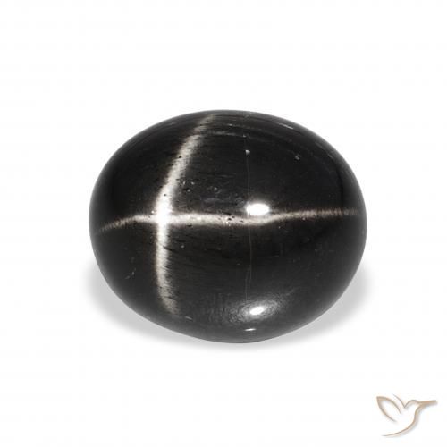 9,17 ctw natürlicher Schwarz Sterndiopsid, Oval, Lichtundurchlässig