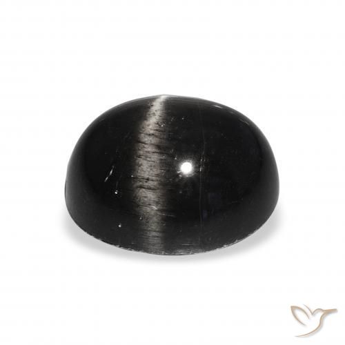 9,17 ctw natürlicher Schwarz Sterndiopsid, Oval, Lichtundurchlässig