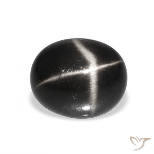 7.59ct Schwarz Sterndiopsid, Oval, Lichtundurchlässig