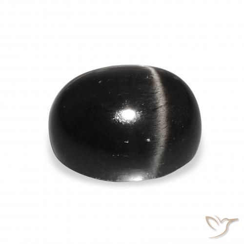 9,17 ctw natürlicher Schwarz Sterndiopsid, Oval, Lichtundurchlässig