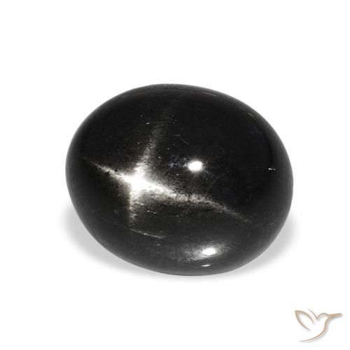 9,17 ctw natürlicher Schwarz Sterndiopsid, Oval, Lichtundurchlässig