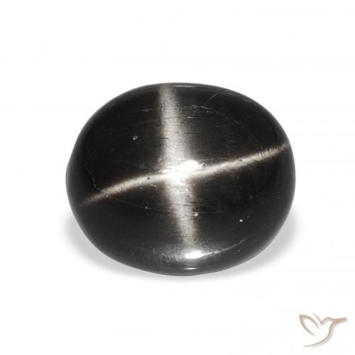 6.11ct Schwarz Sterndiopsid, Oval, Lichtundurchlässig