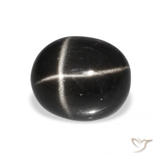 9,17 ctw natürlicher Schwarz Sterndiopsid, Oval, Lichtundurchlässig
