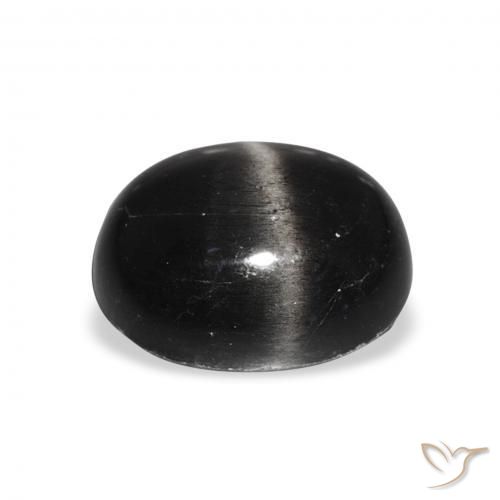 9,17 ctw natürlicher Schwarz Sterndiopsid, Oval, Lichtundurchlässig