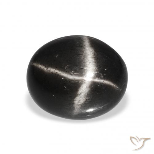 6.66ct Schwarz Sterndiopsid, Oval, Lichtundurchlässig