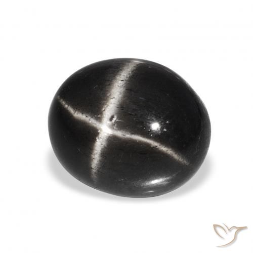 9,17 ctw natürlicher Schwarz Sterndiopsid, Oval, Lichtundurchlässig