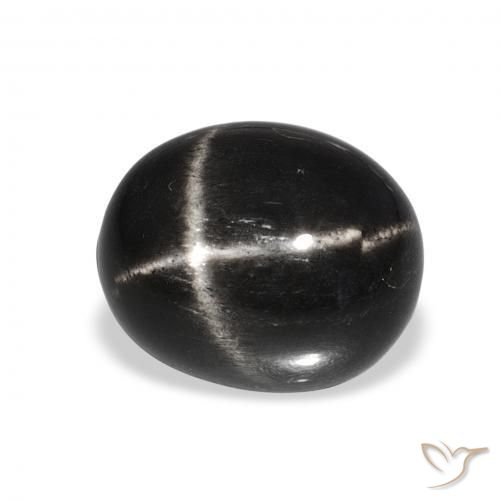 9,17 ctw natürlicher Schwarz Sterndiopsid, Oval, Lichtundurchlässig