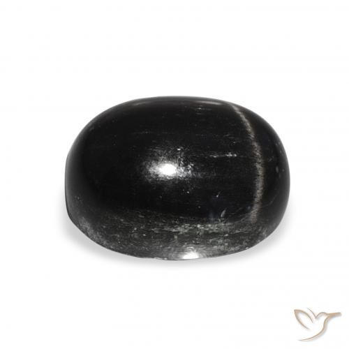 9,17 ctw natürlicher Schwarz Sterndiopsid, Oval, Lichtundurchlässig