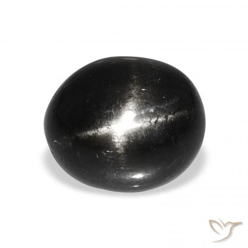 7.74ct Schwarz Sterndiopsid, Oval, Lichtundurchlässig