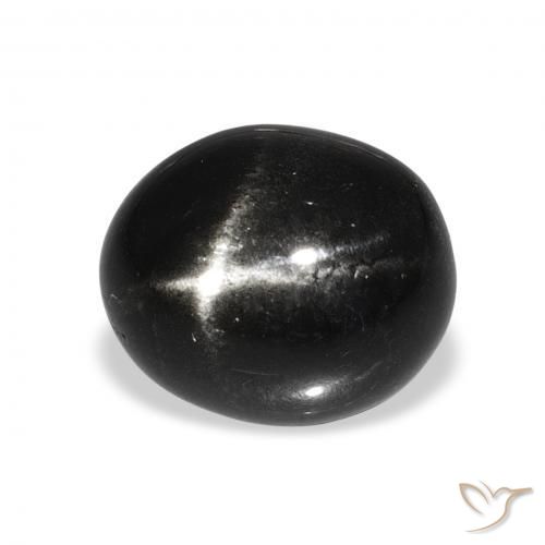 9,17 ctw natürlicher Schwarz Sterndiopsid, Oval, Lichtundurchlässig