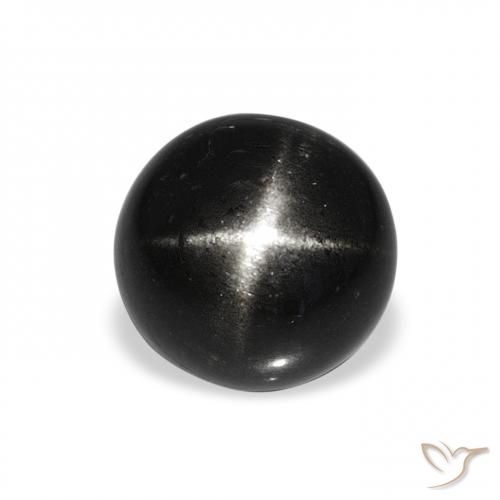 4.53ct Schwarz Sterndiopsid, Runden, Lichtundurchlässig
