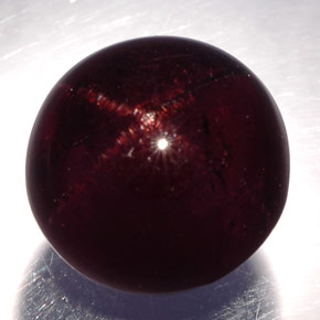 10,82 ctw natürlicher schwarzer Stern-Granat, Rundschliff, Lichtundurchlässig