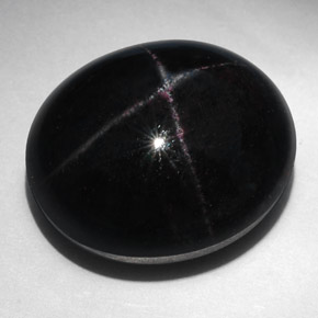 52,94 ctw natürlicher schwarzer Stern-Granat, Oval Schliff, Lichtundurchlässig
