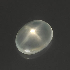 2,93 ctw natürlicher weißer Stern-Mondstein, Oval Schliff, Transparent