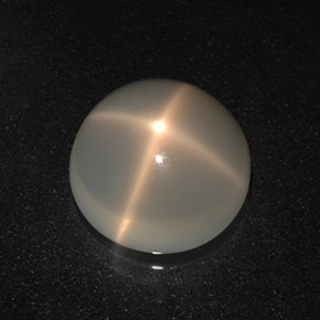 3,04 ctw natürlicher cream Stern-Mondstein, Rundschliff, Lichtdurchlässig