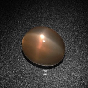 4,98 ctw natürlicher orangefarbener Stern-Mondstein, Oval Schliff, Lichtdurchlässig