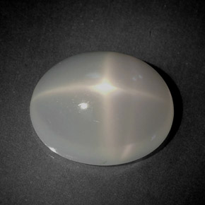 5,60 ctw natürlicher weißer Stern-Mondstein, Transparent, Transparent / Lichtdurchlässig
