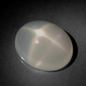 5,60 ctw natürlicher weißer Stern-Mondstein, Transparent, Transparent / Lichtdurchlässig
