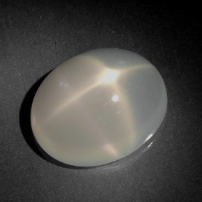 5,60 ctw natürlicher weißer Stern-Mondstein, Transparent, Transparent / Lichtdurchlässig