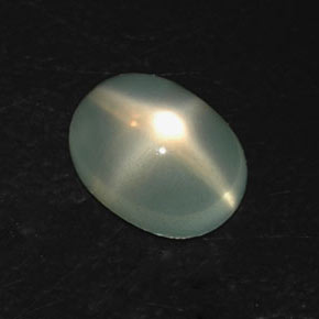 3,27 ctw natürlicher grüner Stern-Mondstein, Transparent, Transparent / Lichtdurchlässig