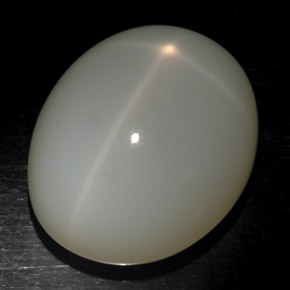 21,71 ctw natürlicher weißer Stern-Mondstein, Oval Schliff, Lichtdurchlässig