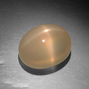 9,14 ctw natürlicher orangefarbener Stern-Mondstein, Transparent, Transparent / Lichtdurchlässig