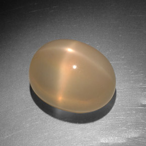 9,14 ctw natürlicher orangefarbener Stern-Mondstein, Transparent, Transparent / Lichtdurchlässig