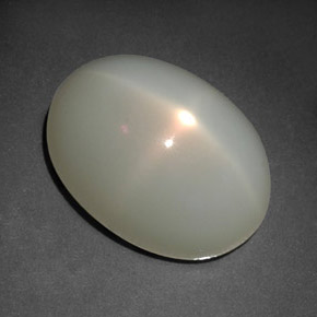 12,41 ctw natürlicher weißer Stern-Mondstein, Transparent, Transparent / Lichtdurchlässig