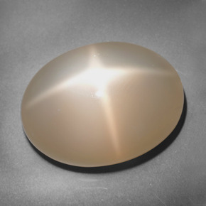 25,39 ctw natürlicher orangefarbener Stern-Mondstein, Oval Schliff, Lichtdurchlässig