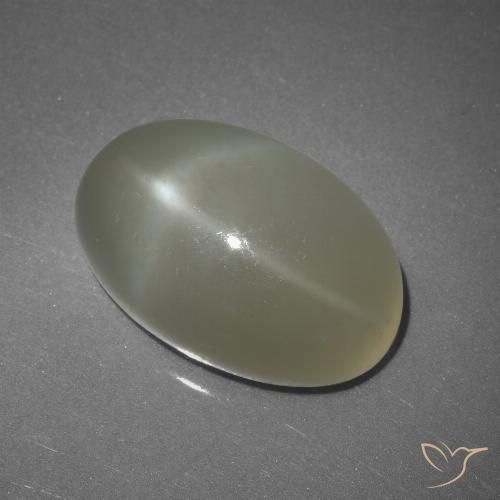 9,17 ctw natürlicher Warmweiß Sternmondstein, Oval Schliff, Lichtdurchlässig