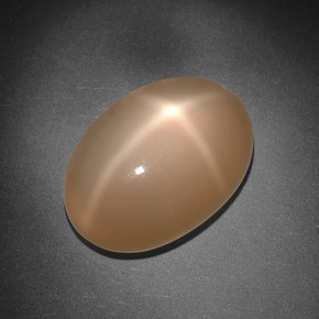 8,01 ctw natürlicher orangefarbener Stern-Mondstein, Oval Schliff, Lichtdurchlässig