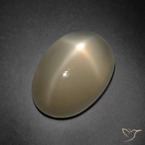 7,41 ctw natürlicher orangefarbener Stern-Mondstein, Oval Schliff, Lichtdurchlässig