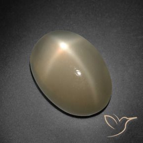 7,41 ctw natürlicher orangefarbener Stern-Mondstein, Oval Schliff, Lichtdurchlässig