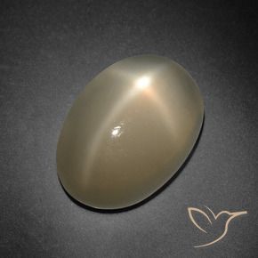 7,41 ctw natürlicher orangefarbener Stern-Mondstein, Oval Schliff, Lichtdurchlässig