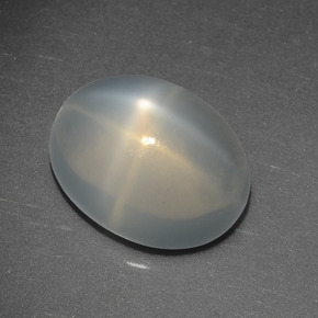 2,55 ctw natürlicher weißer Stern-Mondstein, Oval Schliff, Lichtdurchlässig