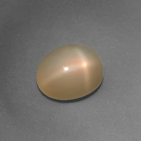 4,36 ctw natürlicher orangefarbener Stern-Mondstein, Oval Schliff, Lichtdurchlässig