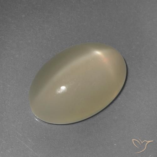 6.72ct Natürlicher hellgelb Sternmondstein, Oval, Lichtdurchlässig