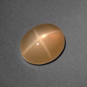3,01 ctw natürlicher orangefarbener Stern-Mondstein, Oval Schliff, Lichtdurchlässig